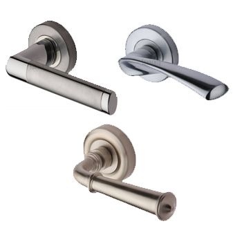 Zoo Hardware Silver Lever Handles on Round Rose